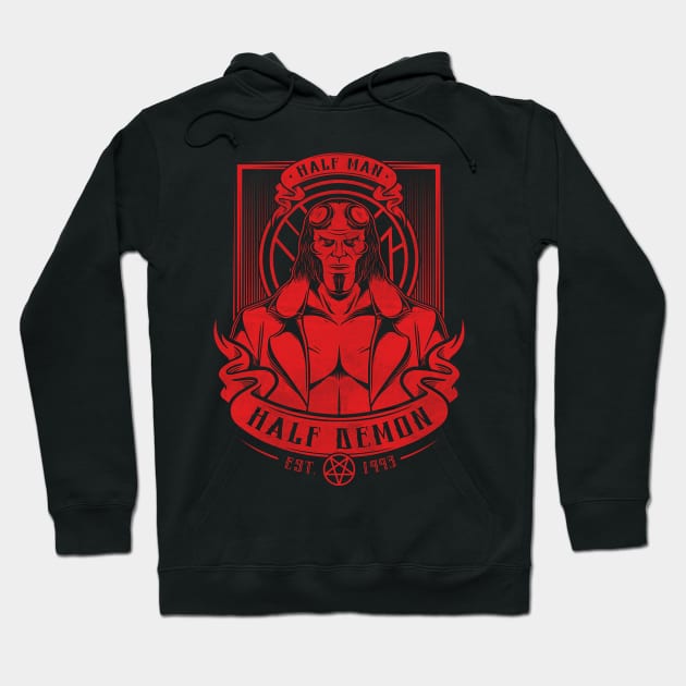 Half Man Half Demon Hoodie by Alundrart